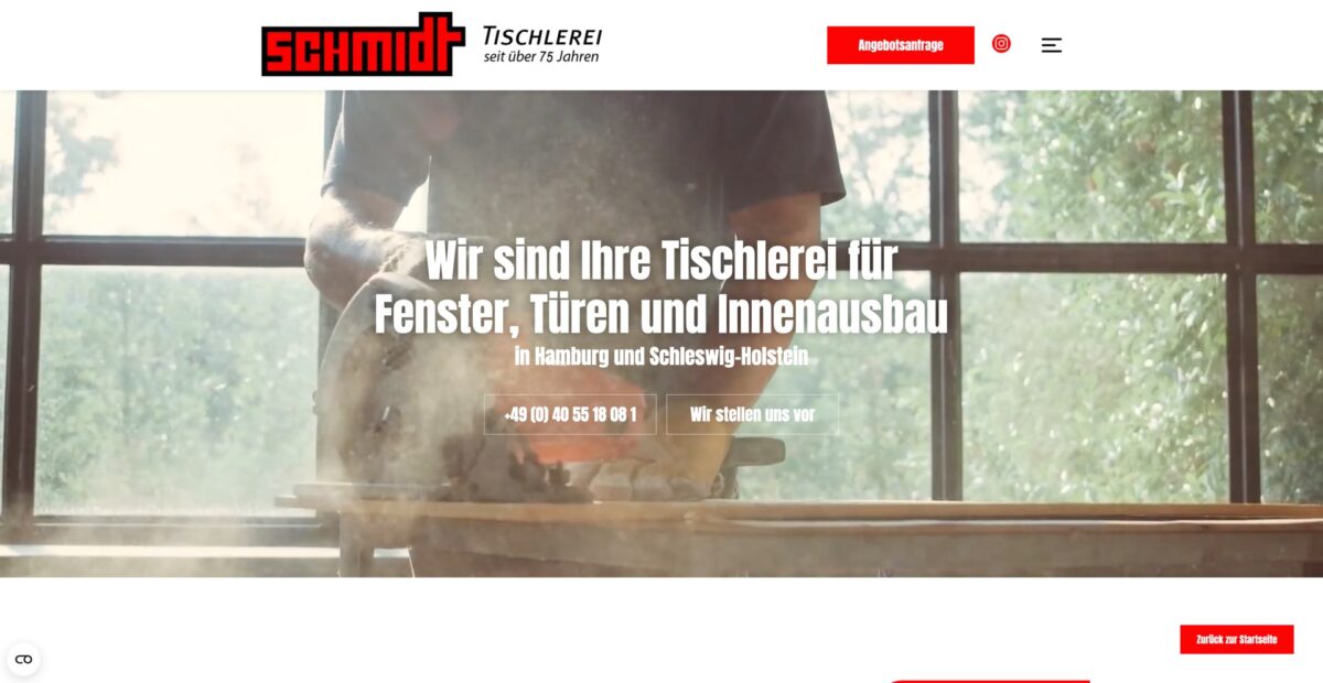 Screenshot der Website