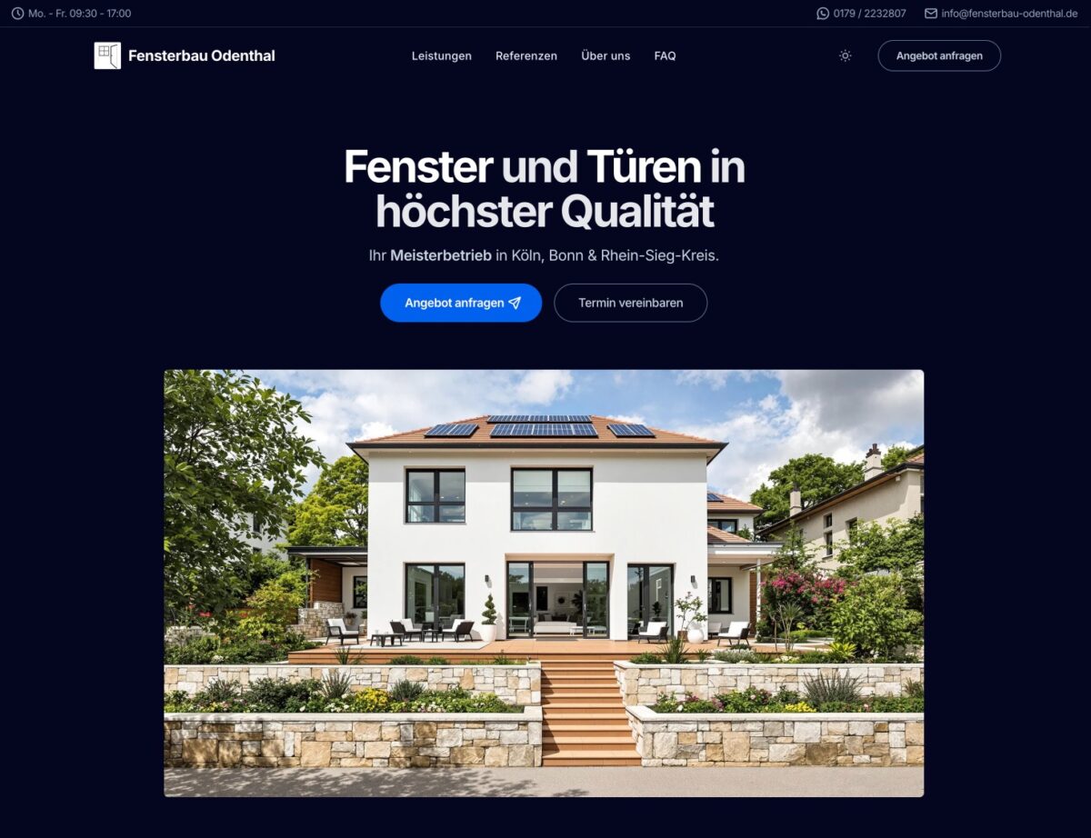 Screenshot der Website
