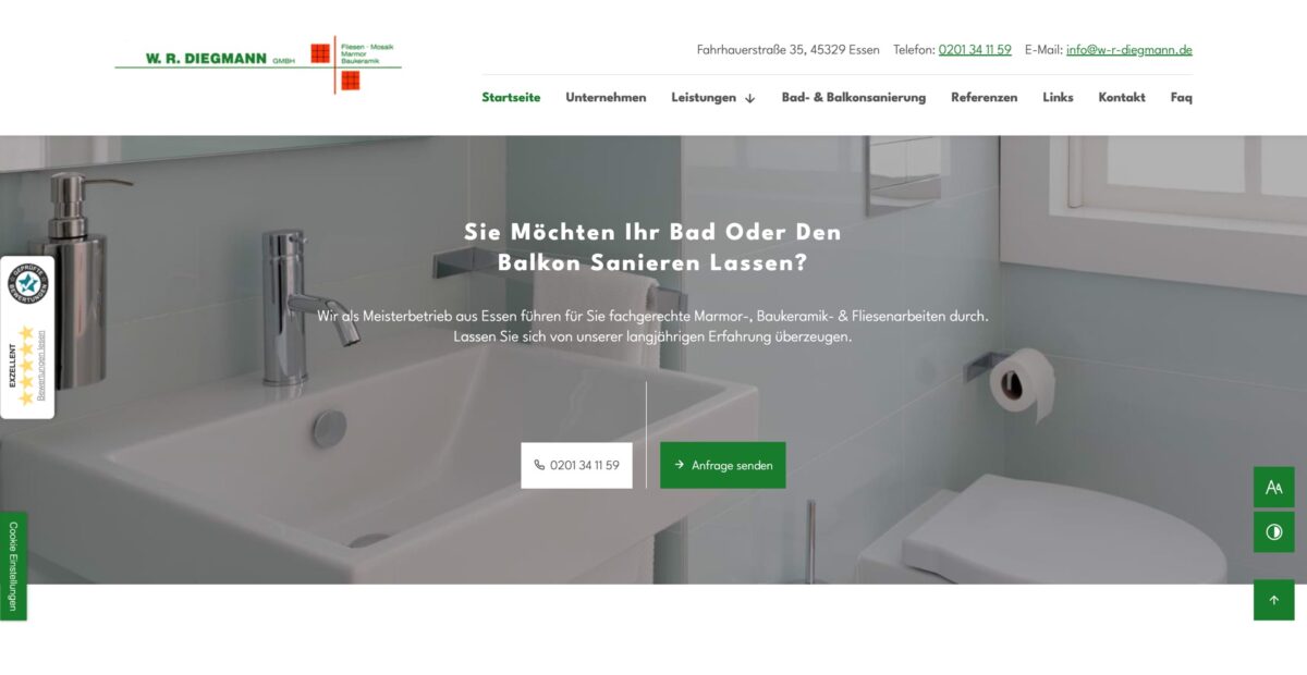 Screenshot der Website
