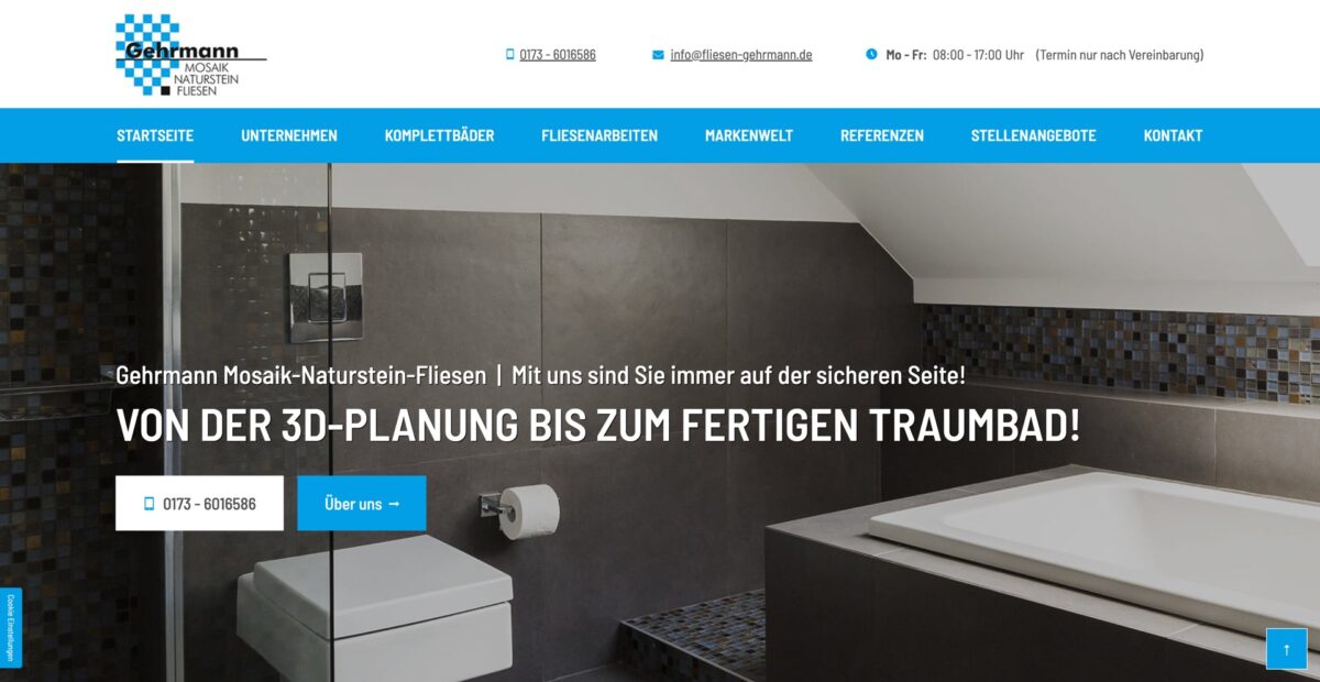 Screenshot der Website