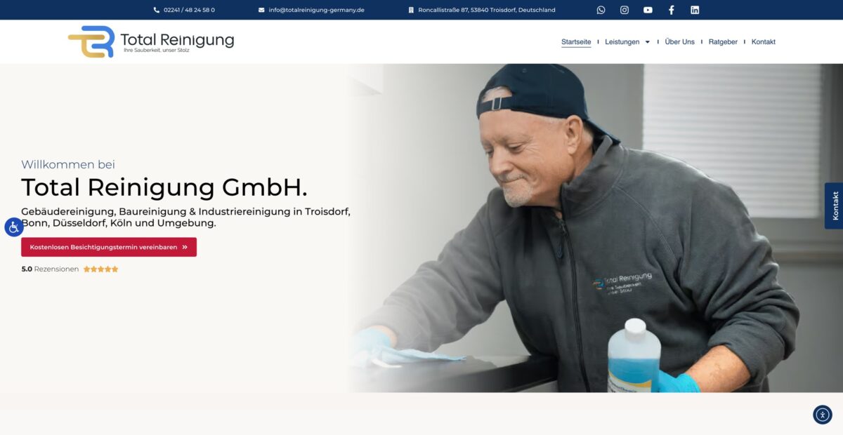 Screenshot der Website