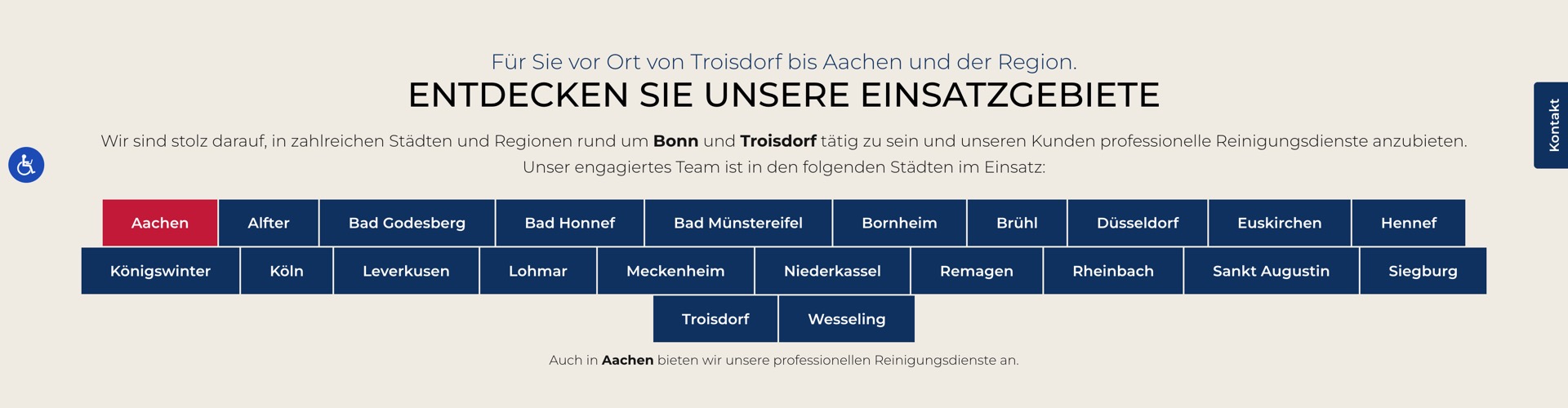 Ausschnitt 6 von 6 der Website von Total  Reinigung, Rhein-Sieg-Kreis
