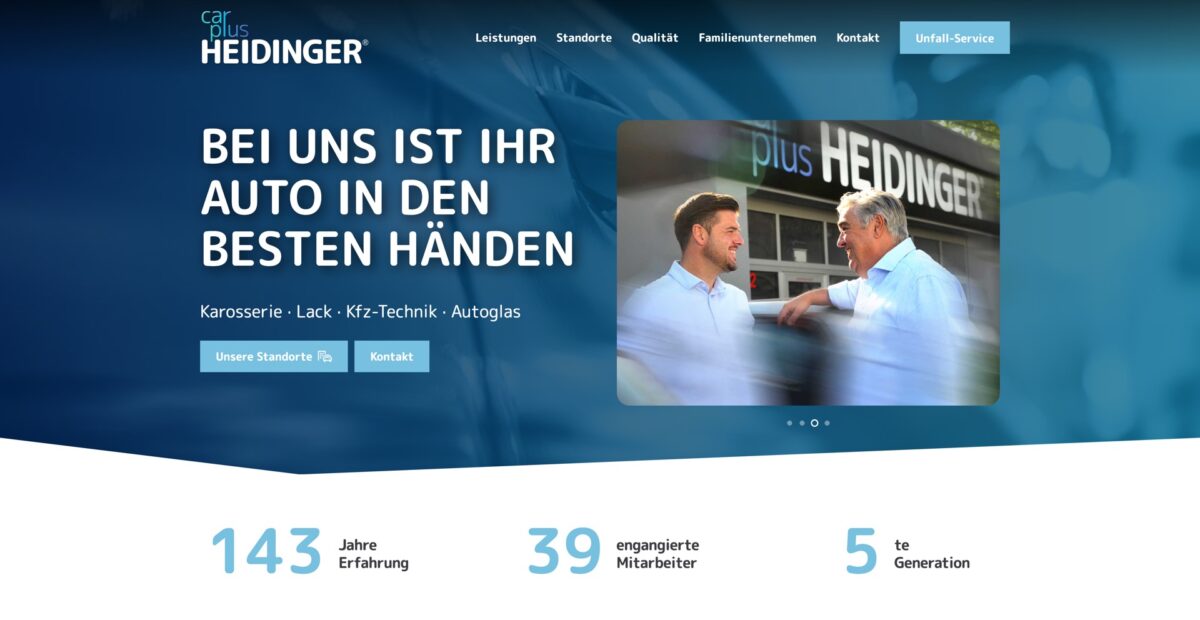 Screenshot der Website