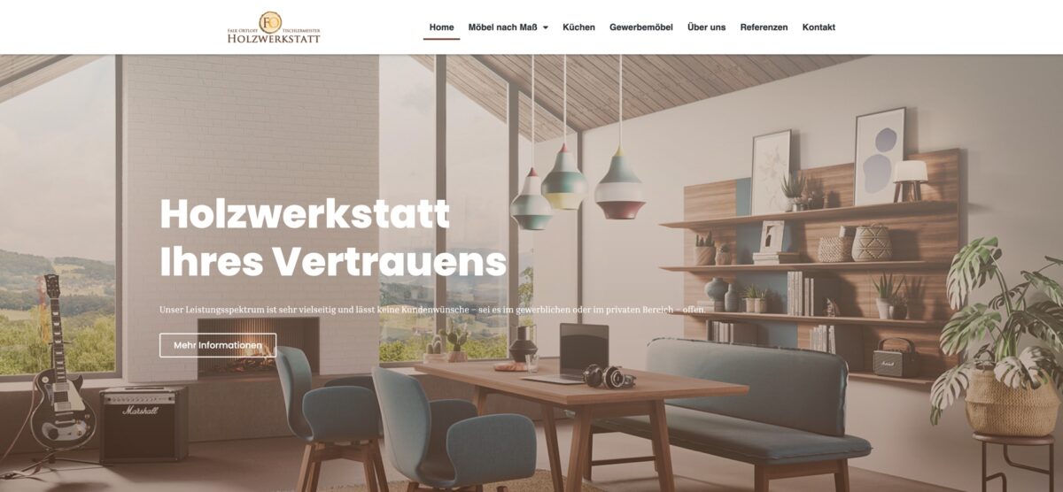 Screenshot der Website