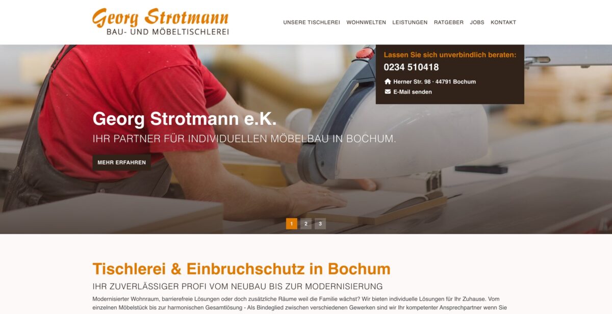Screenshot der Website