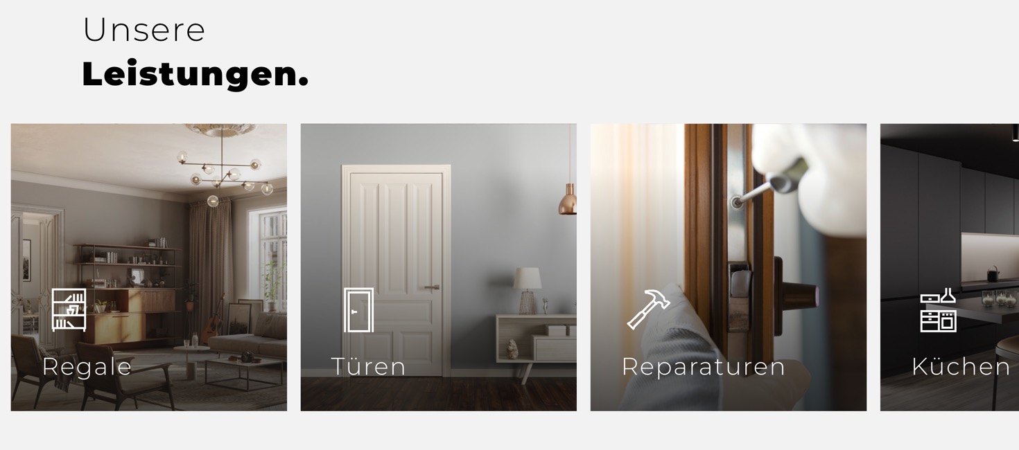 Ausschnitt 4 von 6 der Website von Die Isarschreinerei, München