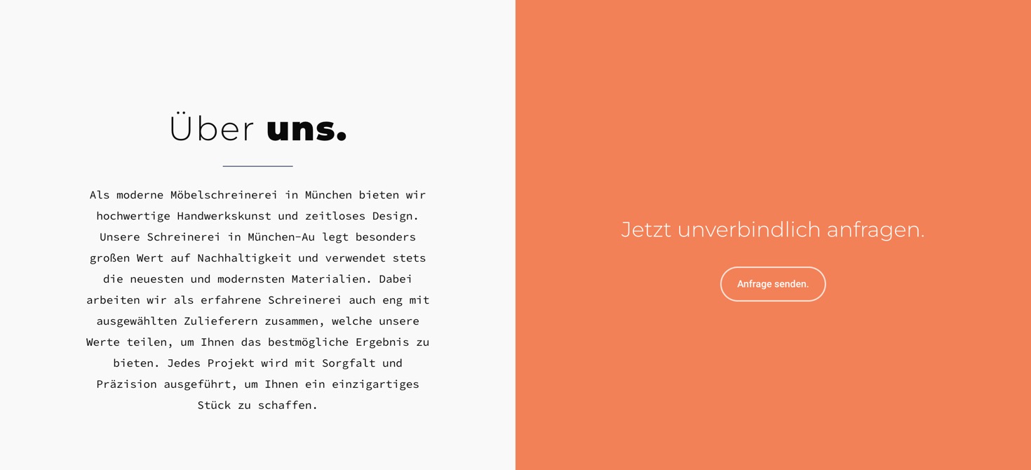 Ausschnitt 5 von 6 der Website von Die Isarschreinerei, München