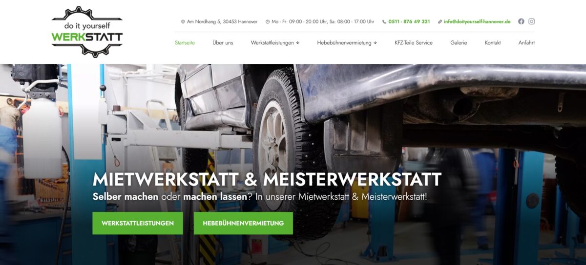 Screenshot der Website