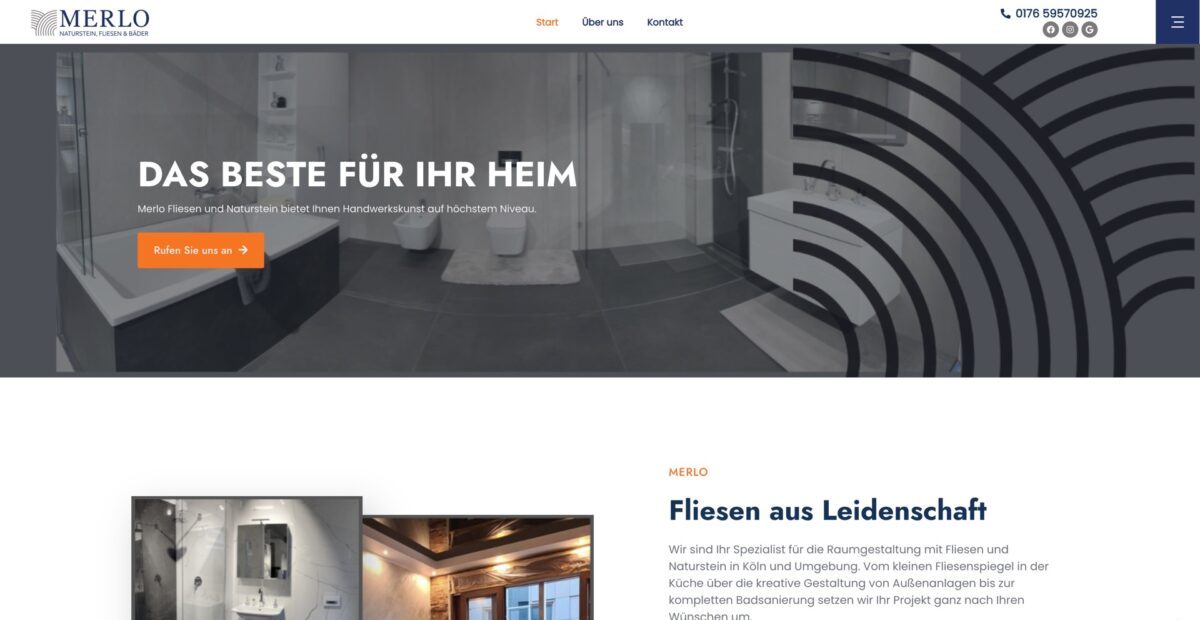 Screenshot der Website