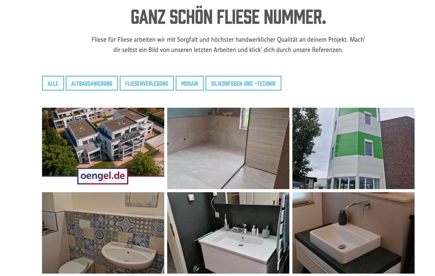 Ausschnitt 6 von 6 der Website von Fliesenteam Hahn, Landkreis Oldenburg