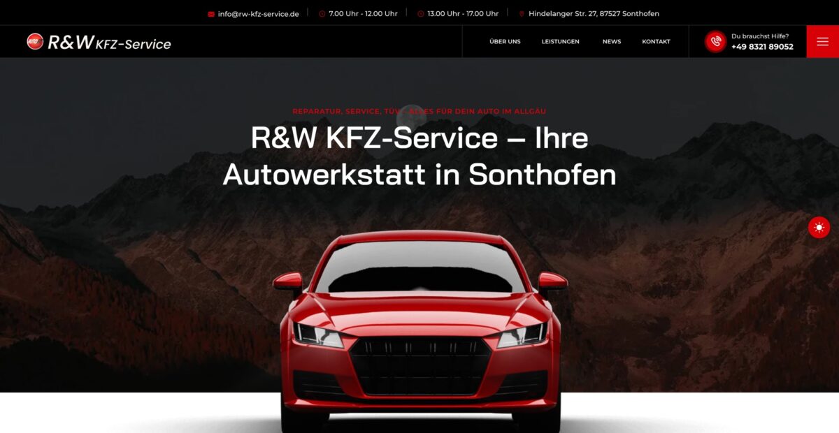Screenshot der Website