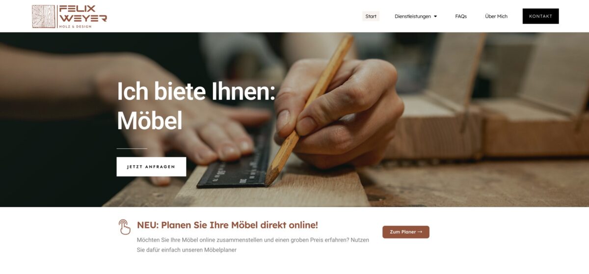 Screenshot der Website