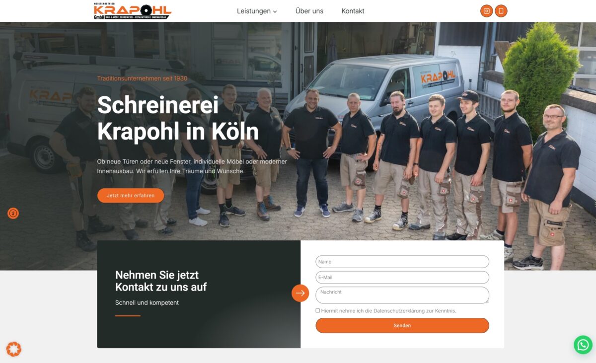 Screenshot der Website