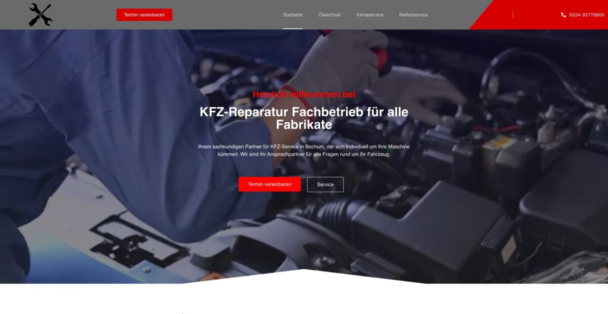 Screenshot der Website