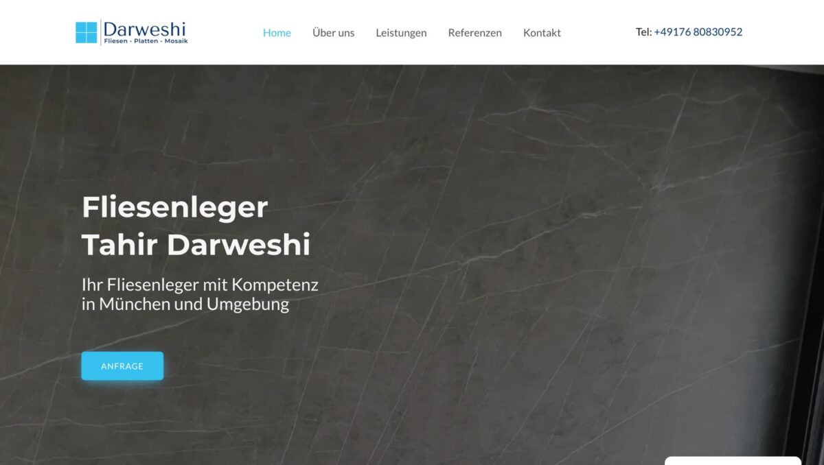 Screenshot der Website