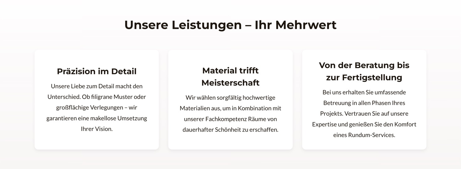 Ausschnitt 5 von 6 der Website von Darweshi Fliesen – Platten – Mosaik, München
