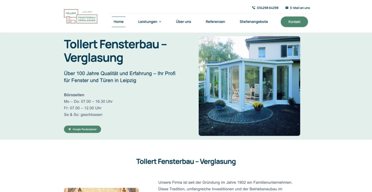 Screenshot der Website