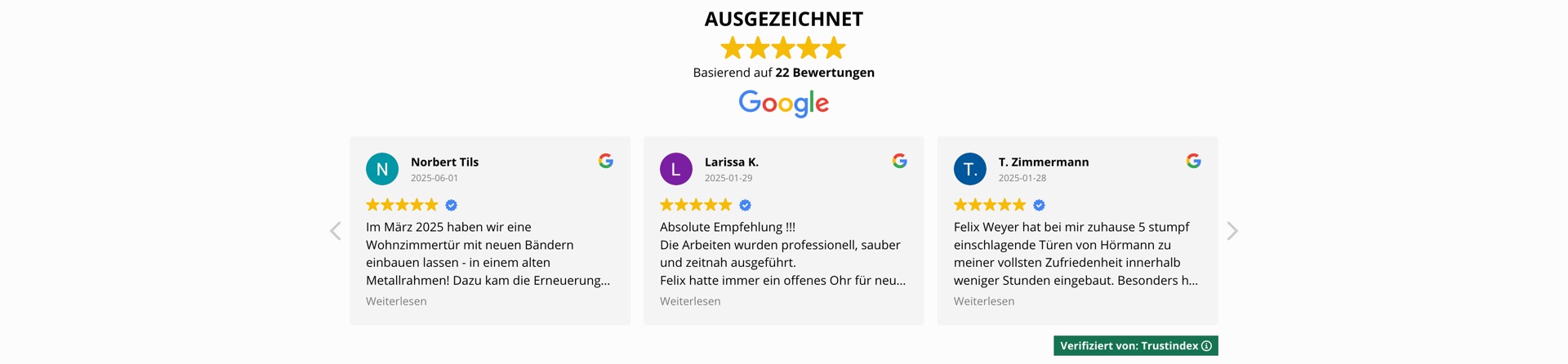 Ausschnitt 5 von 5 der Website von Felix Weyer Holz & Design, Rhein-Erft-Kreis