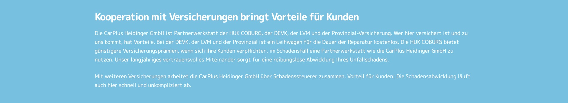 Ausschnitt 5 von 5 der Website von CarPlus Heidinger, Rhein-Sieg-Kreis