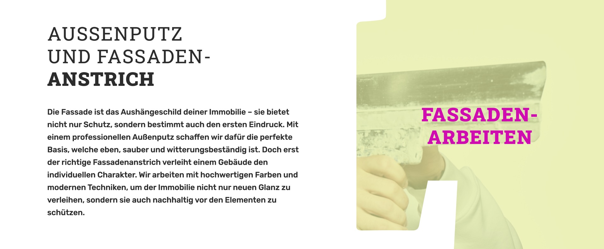 Ausschnitt 3 von 4 der Website von Farbe & Leim Malerbetrieb, Erfurt
