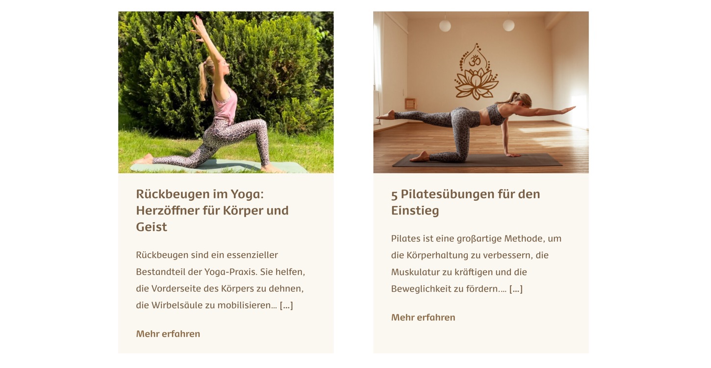 Ausschnitt 6 von 6 der Website von Yoga by Linda, Dortmund