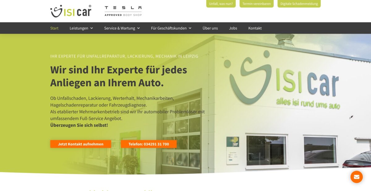 Screenshot der Website