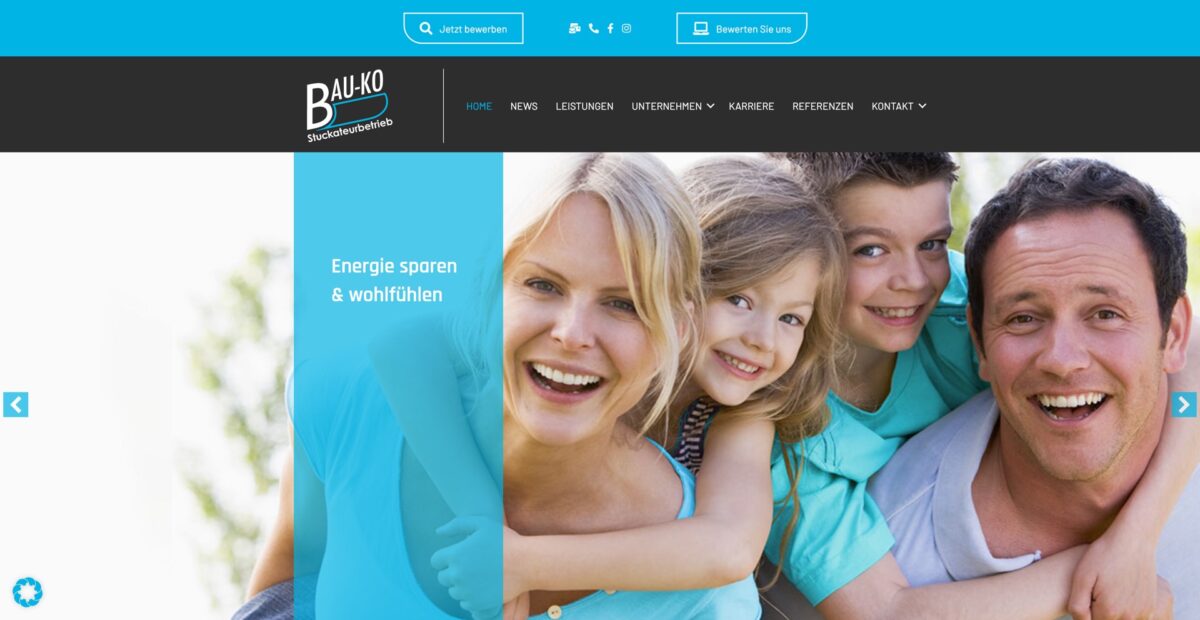 Screenshot der Website