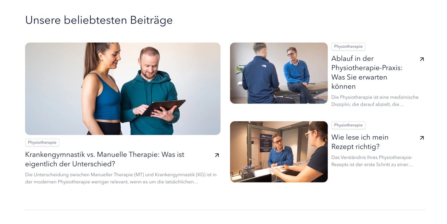 Ausschnitt 4 von 6 der Website von Viaphysio, Berlin