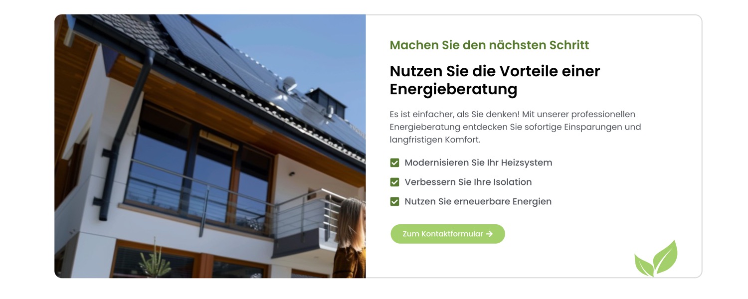 Ausschnitt 4 von 6 der Website von HQ Energieberatung, Kreis Recklinghausen
