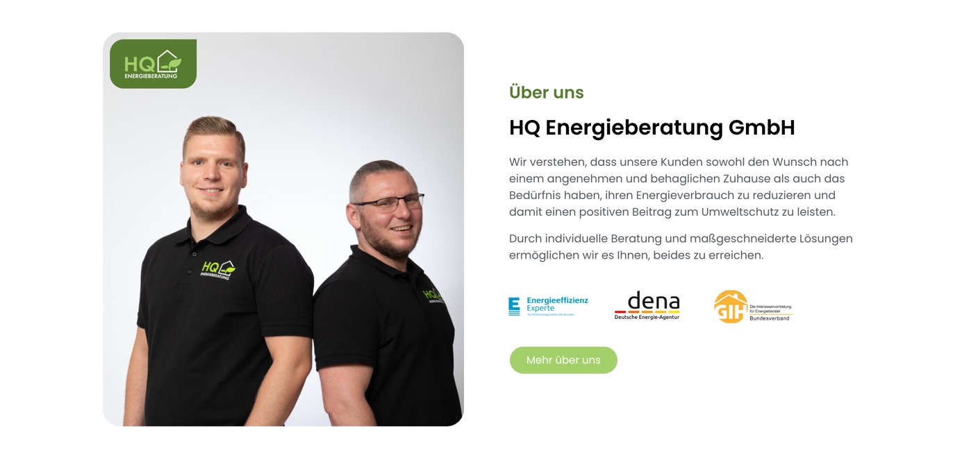 Ausschnitt 5 von 6 der Website von HQ Energieberatung, Kreis Recklinghausen