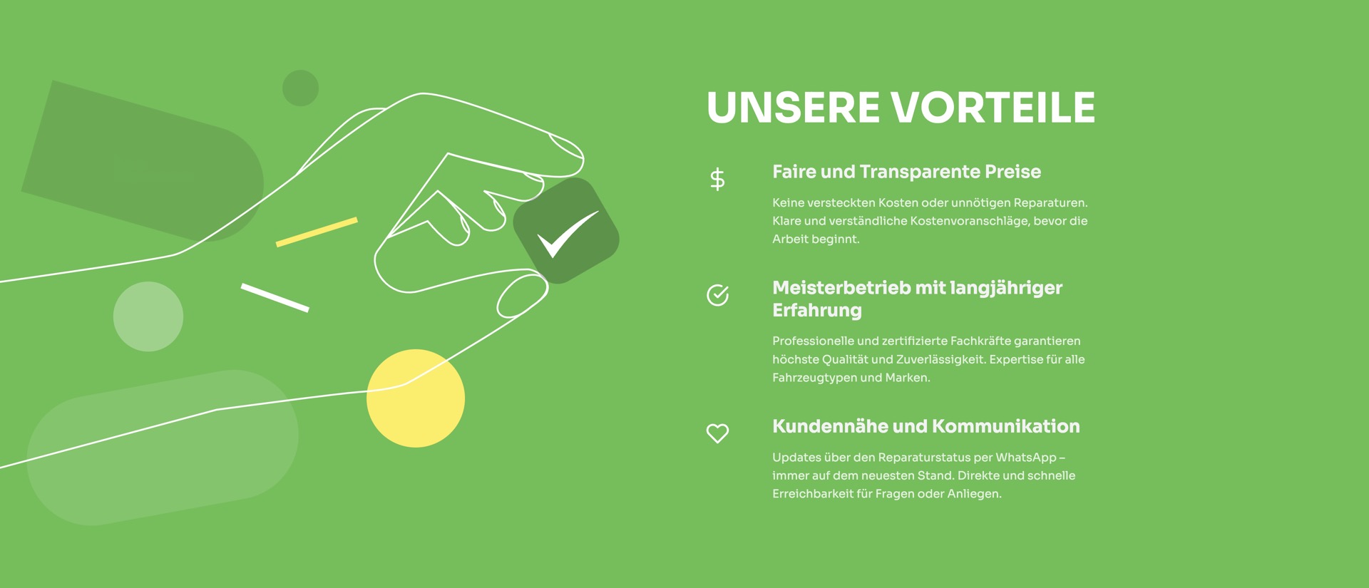 Ausschnitt 4 von 5 der Website von Fair Repair, Wuppertal