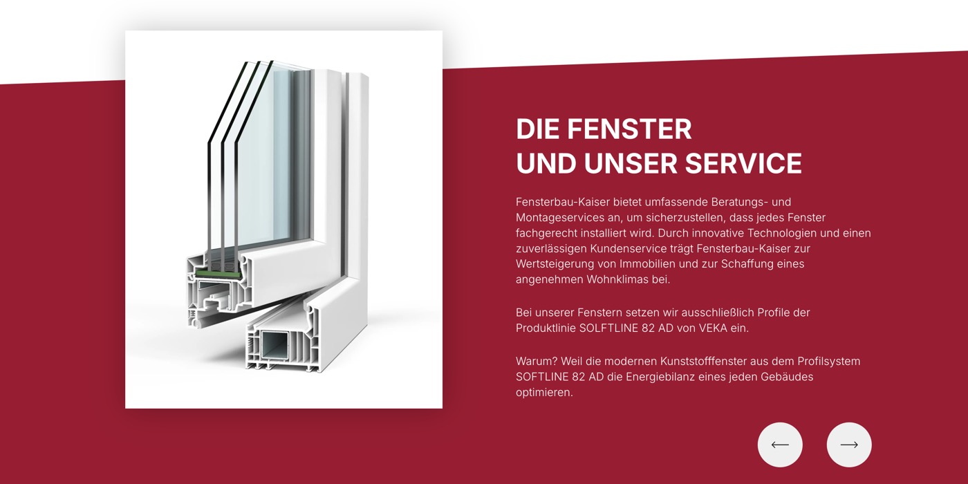 Ausschnitt 3 von 4 der Website von Kaiser Kunststoff-Fensterbau, Wiesbaden