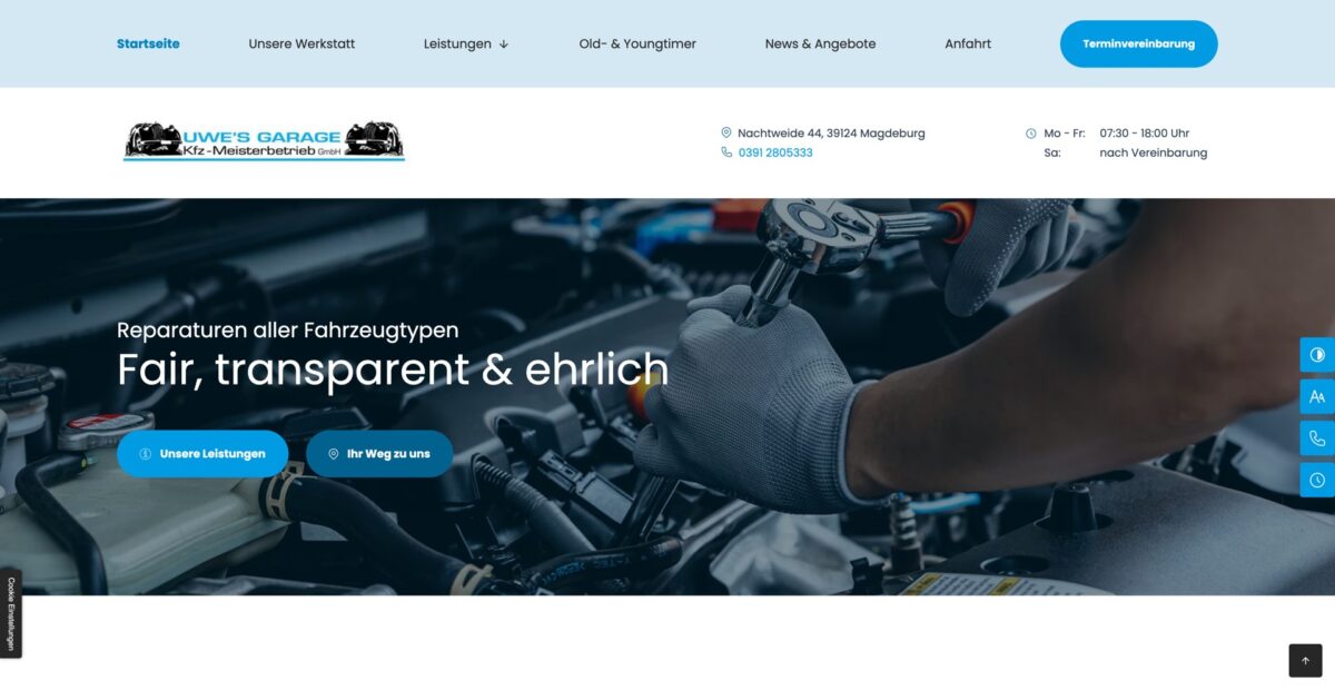 Screenshot der Website