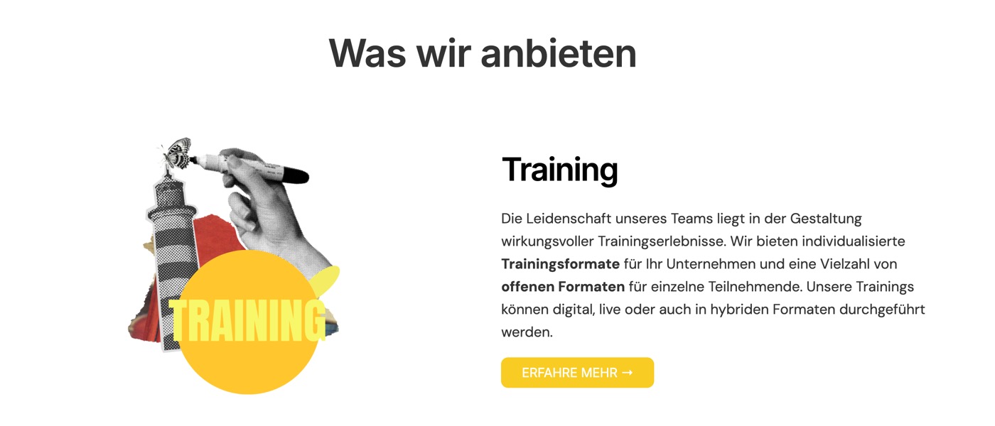 Ausschnitt 1 von 5 der Website von CrispyCoaching, Berlin