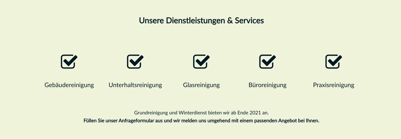Ausschnitt 3 von 5 der Website von Gebäudereinigung Mados, Erfurt