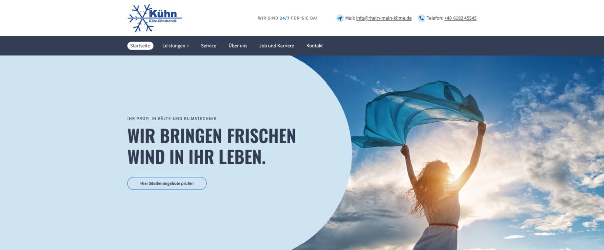Screenshot der Website