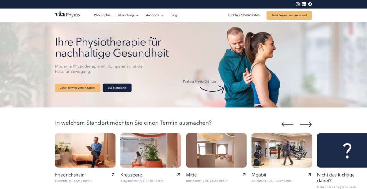 Screenshot der Website