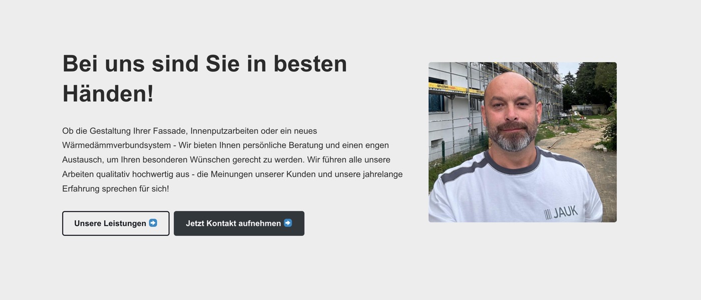 Ausschnitt 4 von 4 der Website von Jauk GmbH, Neuss