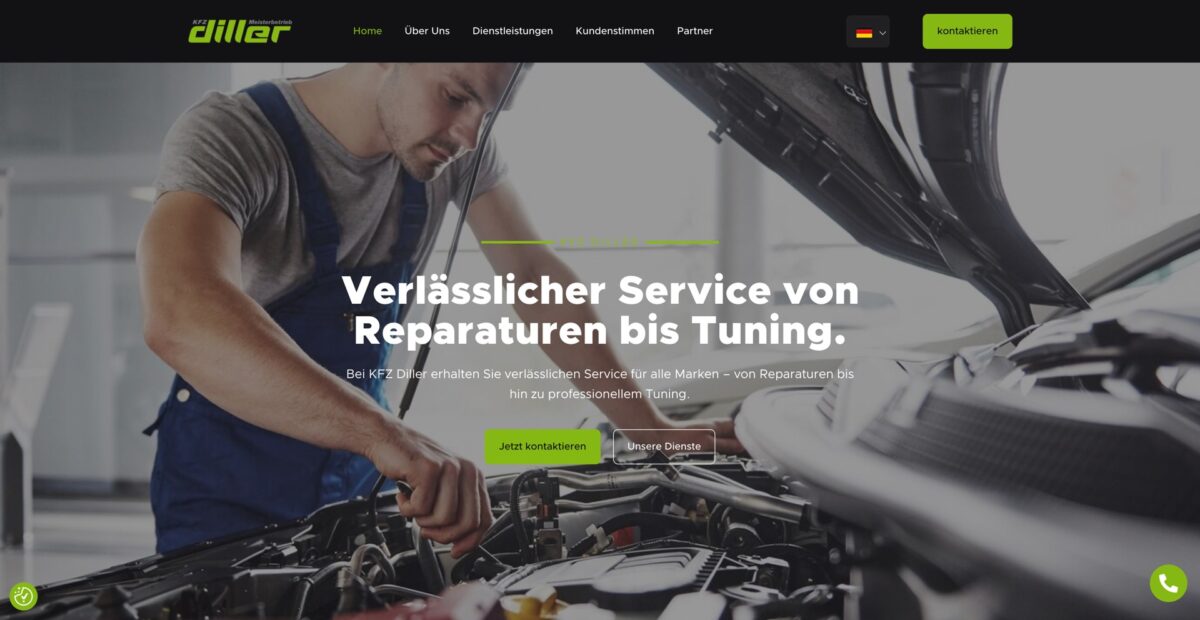 Screenshot der Website