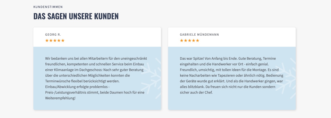 Ausschnitt 4 von 6 der Website von Kühn Kälte‑Klimatechnik, Frankfurt am Main