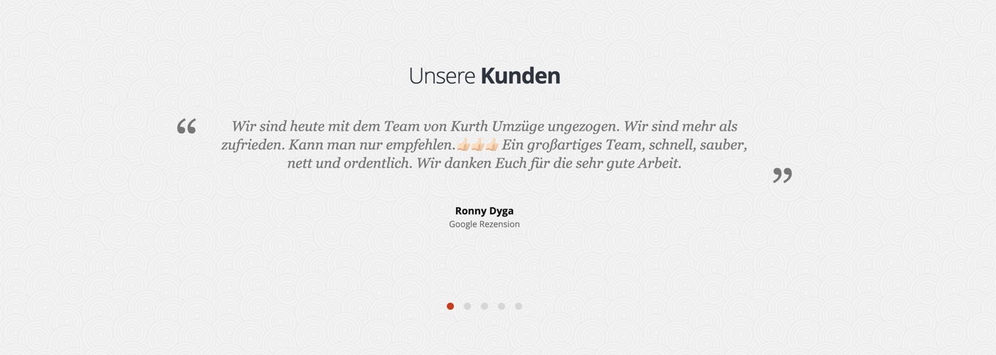 Ausschnitt 4 von 5 der Website von Kurth Umzüge, Frankfurt am Main
