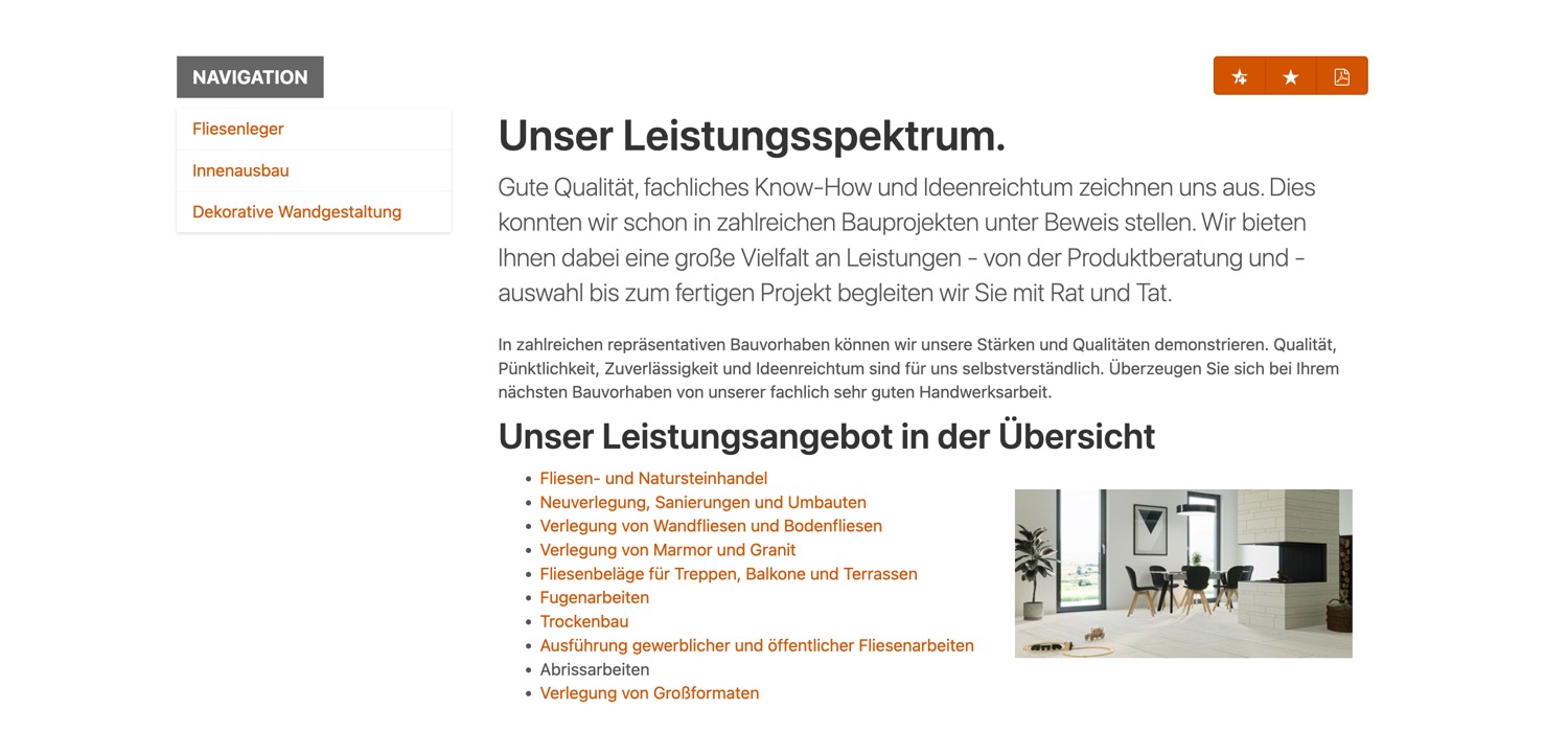 Ausschnitt 4 von 5 der Website von Mario Dähne Fliesenleger, Landkreis Jerichower Land