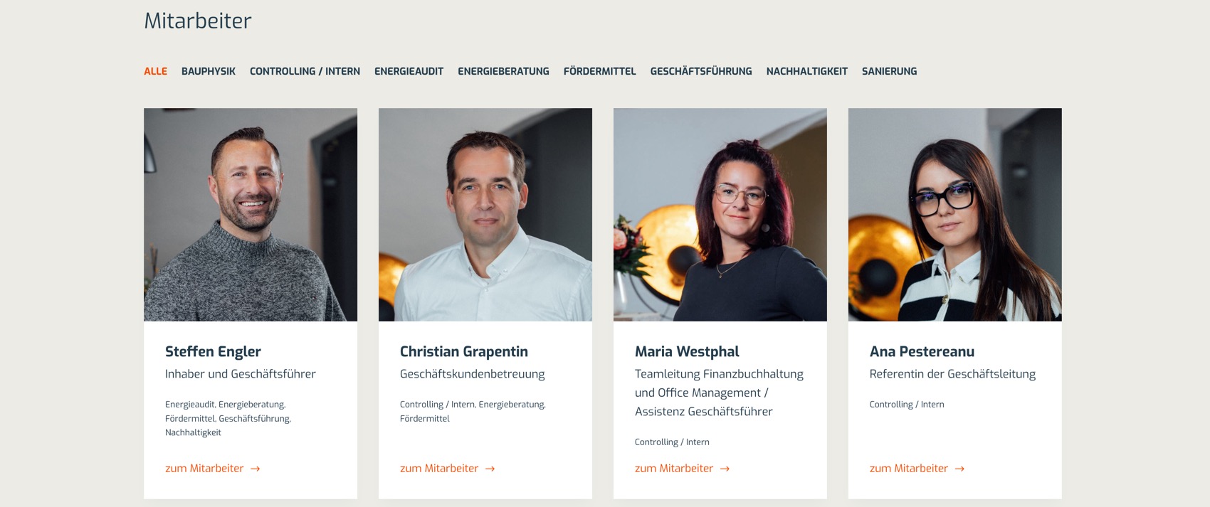 Ausschnitt 4 von 5 der Website von ELB Energieberatung, Potsdam