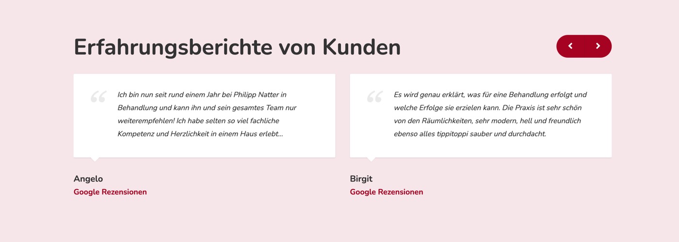 Ausschnitt 4 von 5 der Website von Physiomed Bremen, Bremen