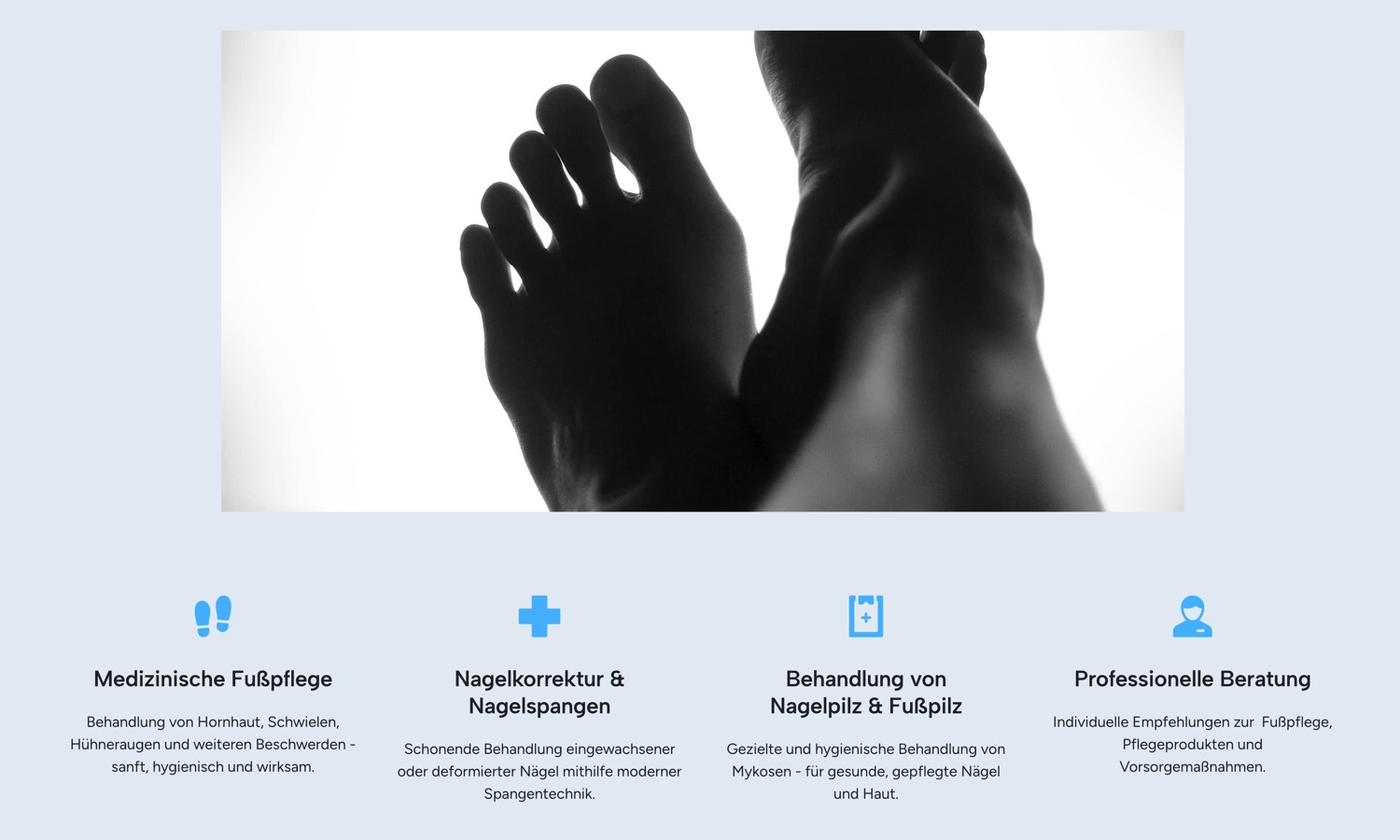 Ausschnitt 2 von 4 der Website von Podologikum Köln Ehrenfeld, Köln