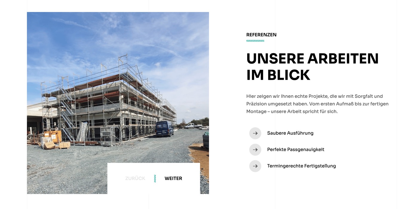 Ausschnitt 3 von 5 der Website von Q‑FENSTERWELT, Mainz