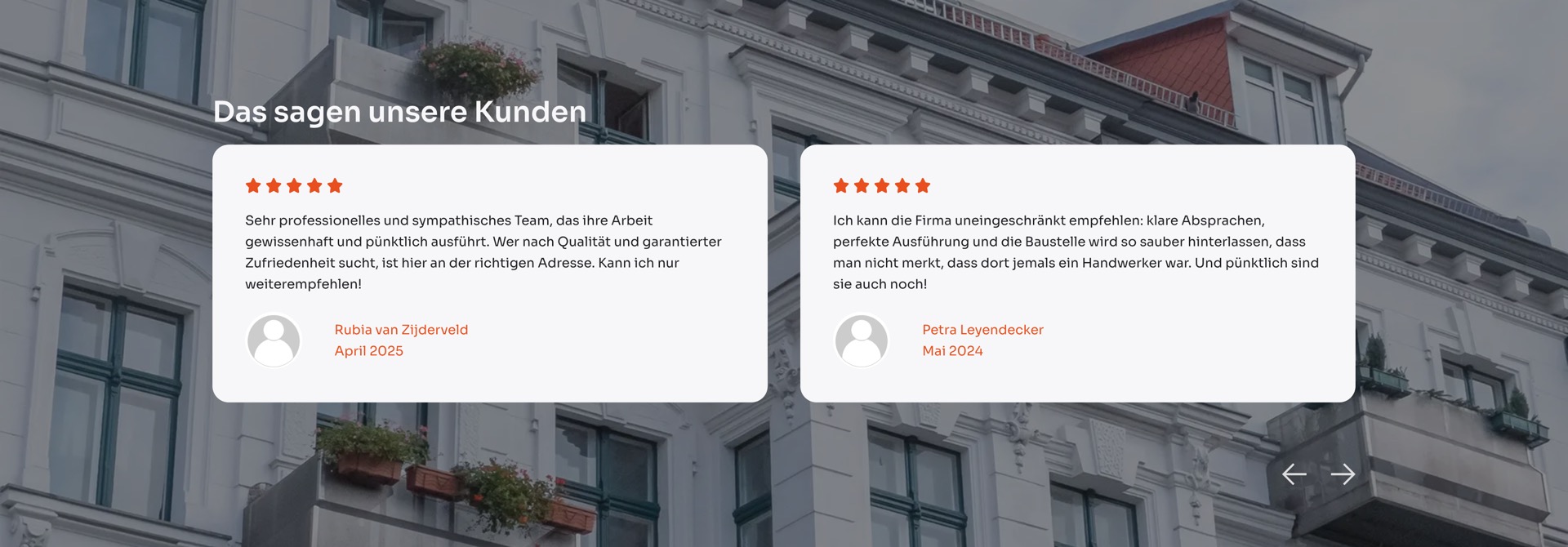Ausschnitt 4 von 5 der Website von Stuck Becker, Bonn