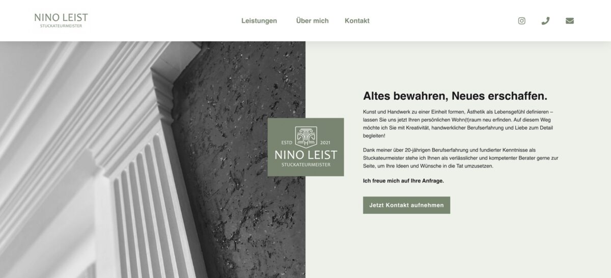 Screenshot der Website