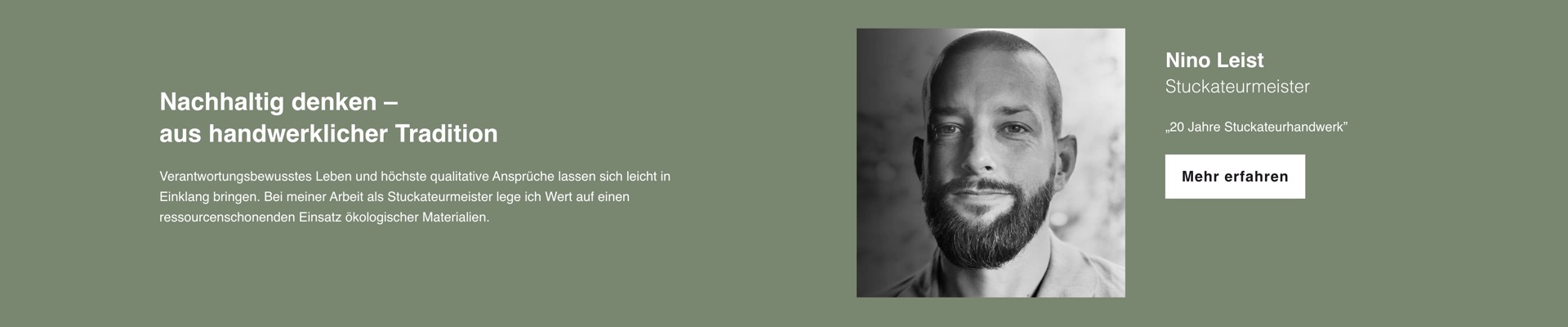 Ausschnitt 3 von 3 der Website von Stuckateurmeister Nino Leist, Hannover