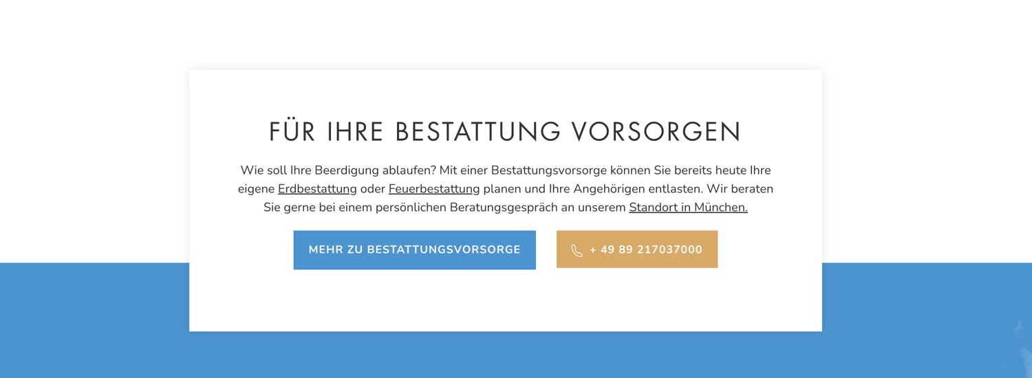 Ausschnitt 6 von 6 der Website von Bestattung Himmelblau, München